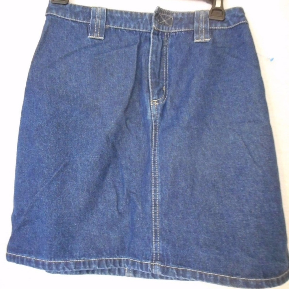 Size 5/6 100% Cotton Blue Denim Skirt no pockets - Picture 4 of 5